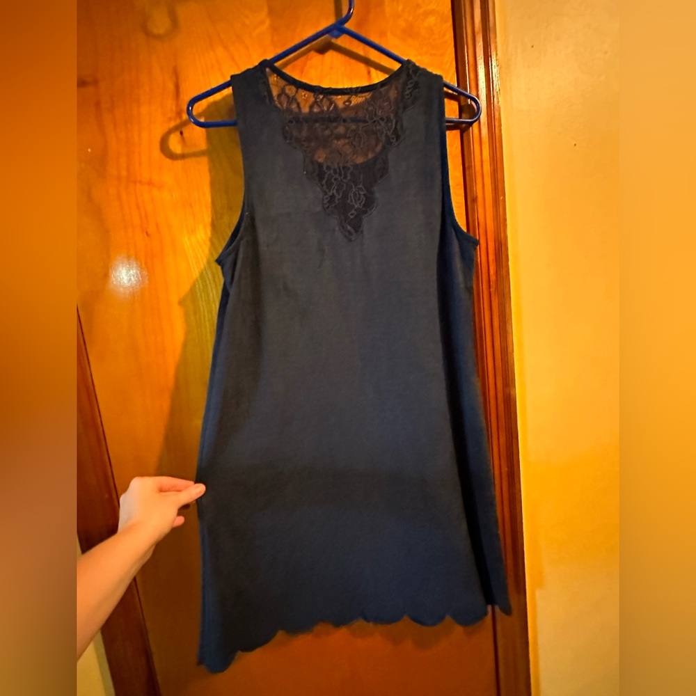 Altard state Navy blue suede dress.